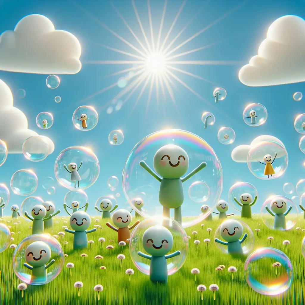 Happy people in Bubbles